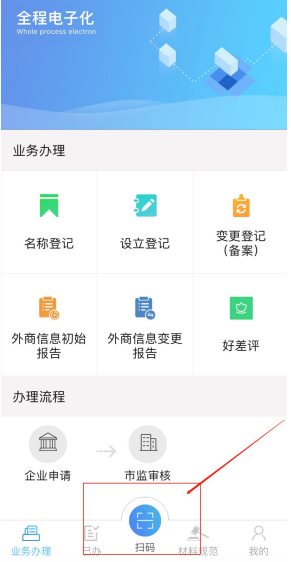 上街區網(wǎng)上注冊分公司的流程之a(chǎn)pp掃碼登記河南全程電子化服務(wù)平臺
