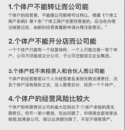 個(gè)人注冊公司和個(gè)體戶(hù)的區別